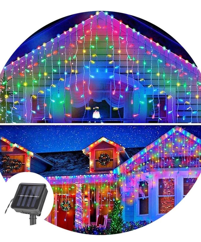 Luces Cascada Navideñas Solar