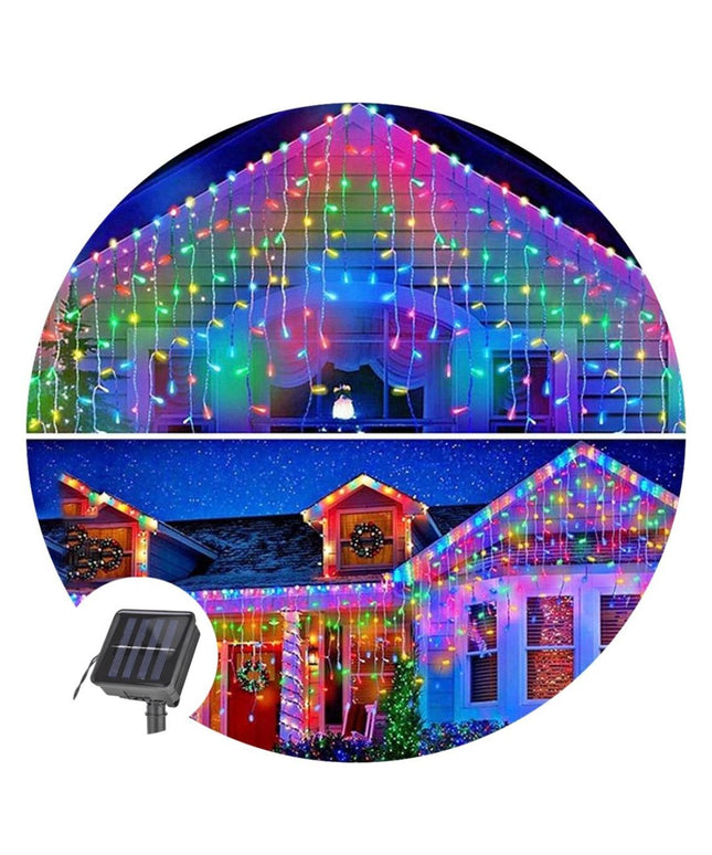 Luces Cascada Navideñas Solar